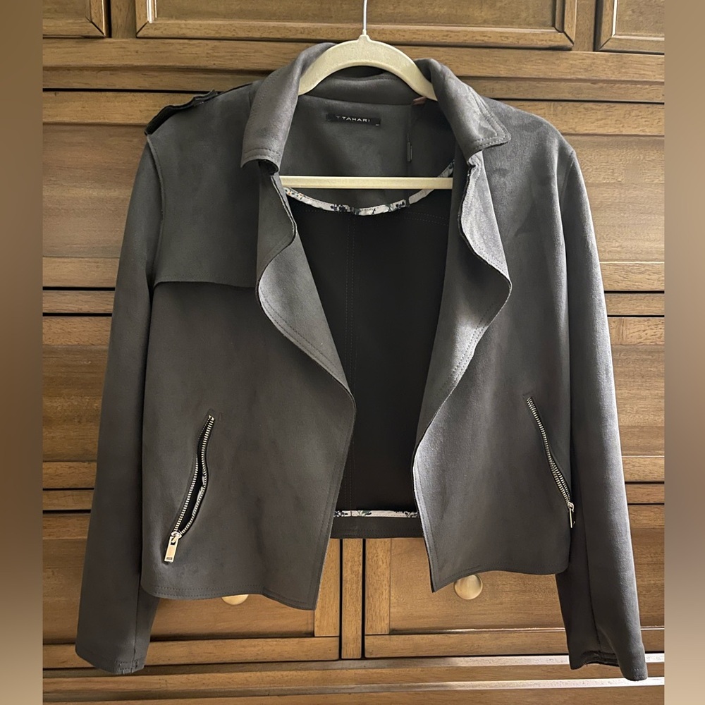 Tahari Faux Suede Moto
Jacket